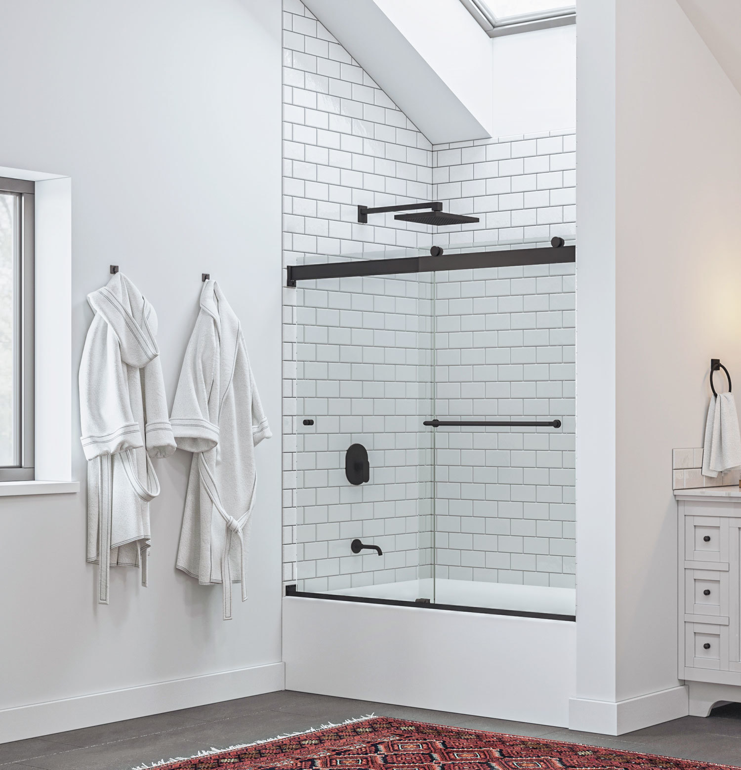 Rotolo Lux SemiFrameless 1/4inch Glass Sliding Bath Tub Door Basco Shower Doors